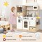 Costway Kids Pretend Play Kitchen Wooden Toy Playset with LED Lighting & Coffee Maker